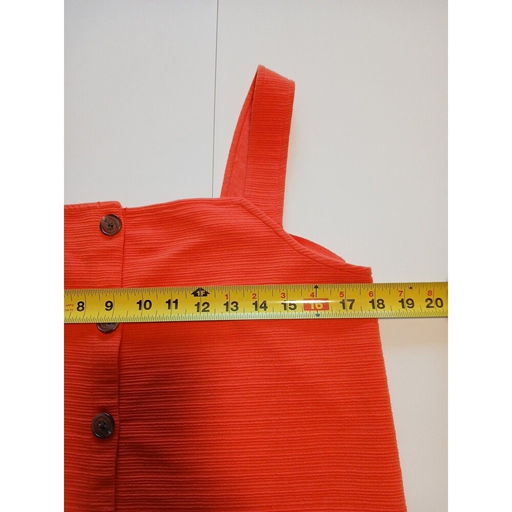 J. Crew Orange Button-Front Ribbed Tank - Picture 9 of 12